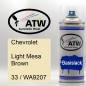 Preview: Chevrolet, Light Mesa Brown, 33 / WA9207: 400ml Sprühdose, von ATW Autoteile West.